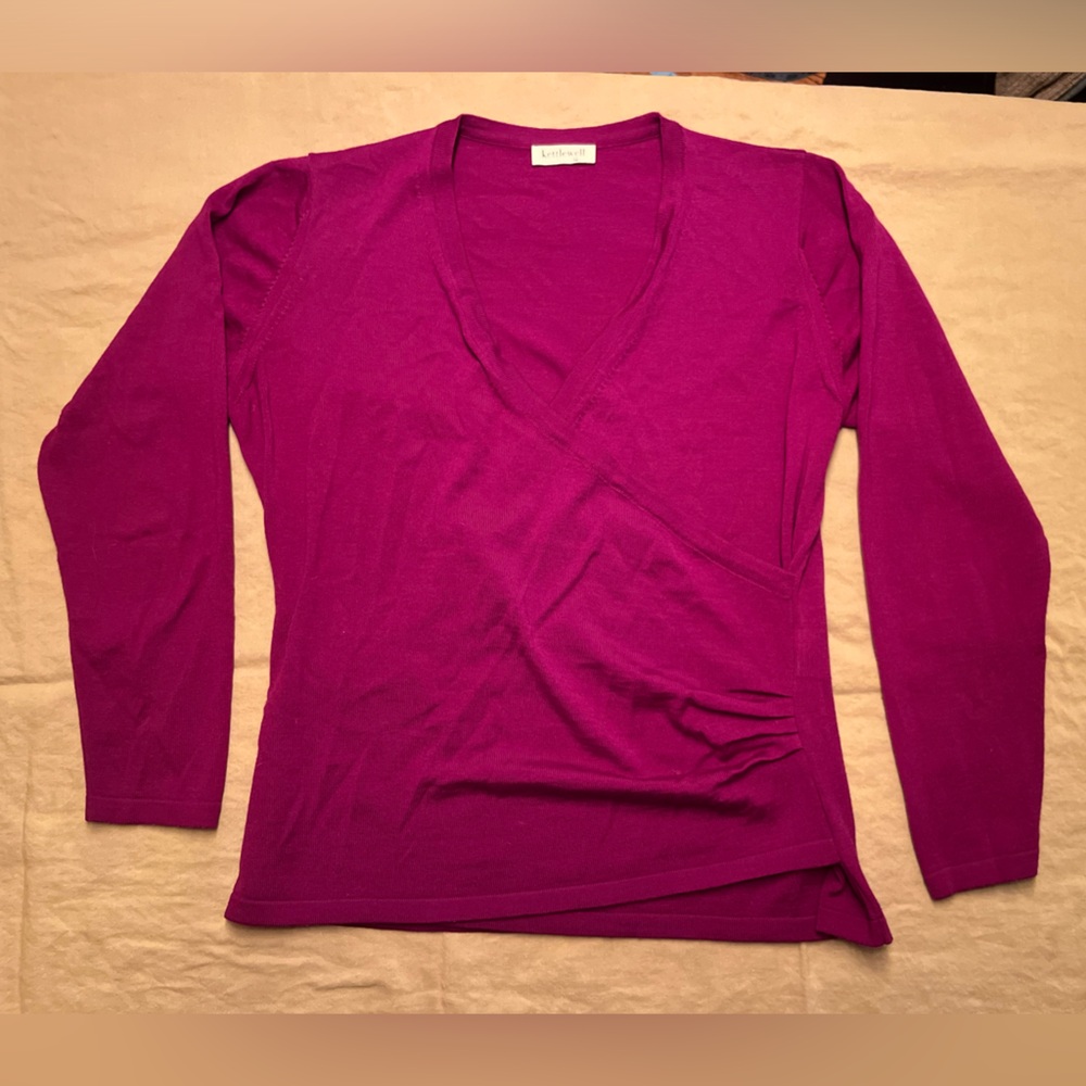 Women’s Magenta Wrap Top Merino Wool